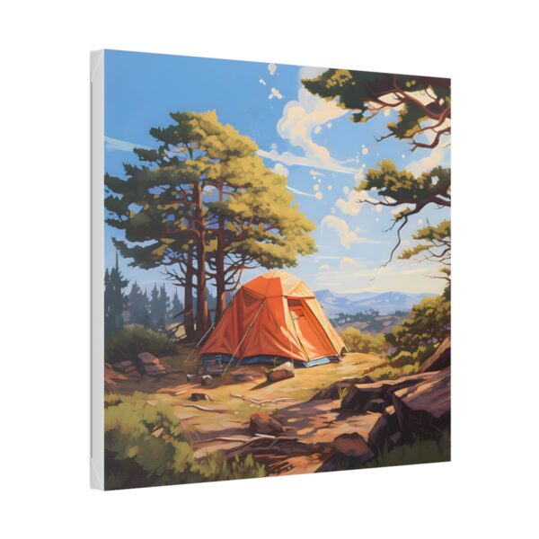 Vintage Camping in Maine Art Poster Print on Canvas Wrap