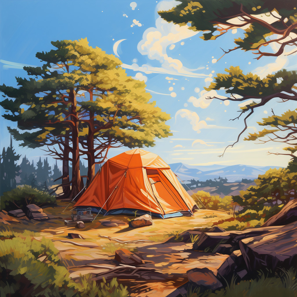 Maine Camping Painting