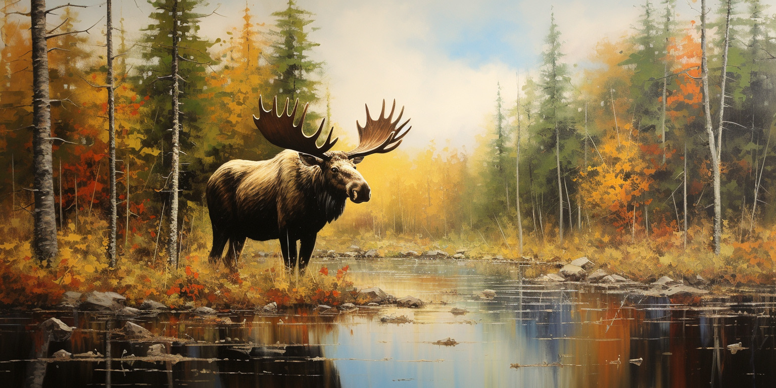 Maine Moose Painting