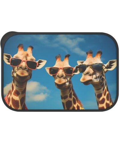 Three Beach Bum Giraffes in Sunglasses | PLA Bento Box with Band and Utensils