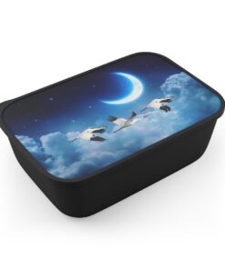 Whooping Crane Midnight Flight | PLA Bento Box with Band and Utensils