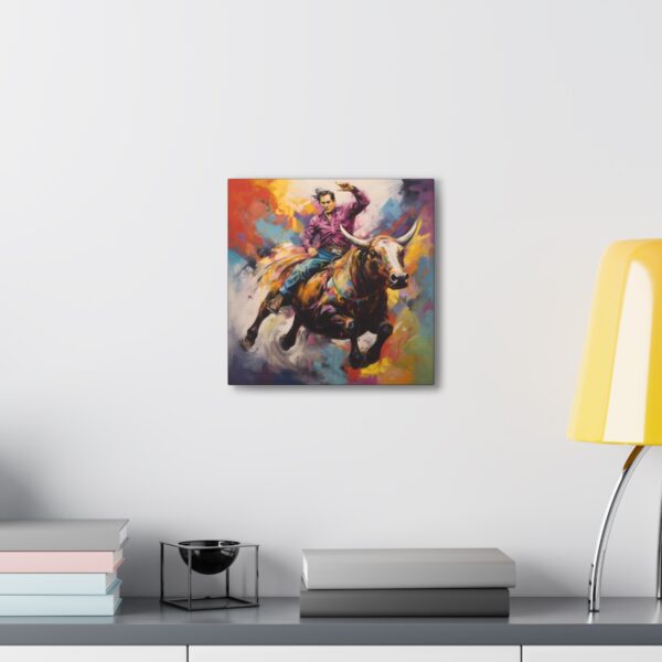 Cowboy Bull Rider Canvas Wall Art