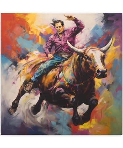 Cowboy Bull Rider Canvas Wall Art