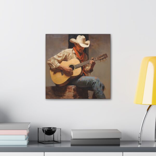 Cowboy Playing Guitar Canvas Wall Art