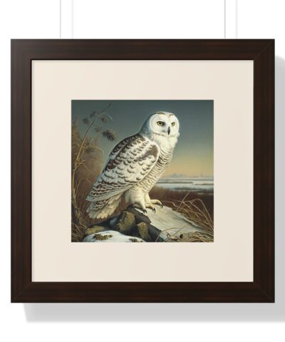 Vintage Wildlife Snowy Owl Framed Print