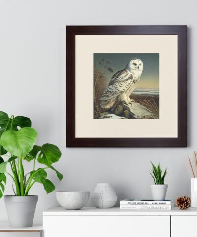 69673 37 400x480 - Vintage Wildlife Snowy Owl Framed Print