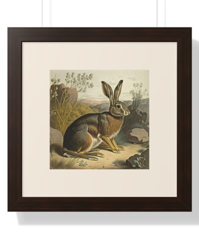 69673 42 400x480 - Vintage Wildlife Jackrabbit Framed Print