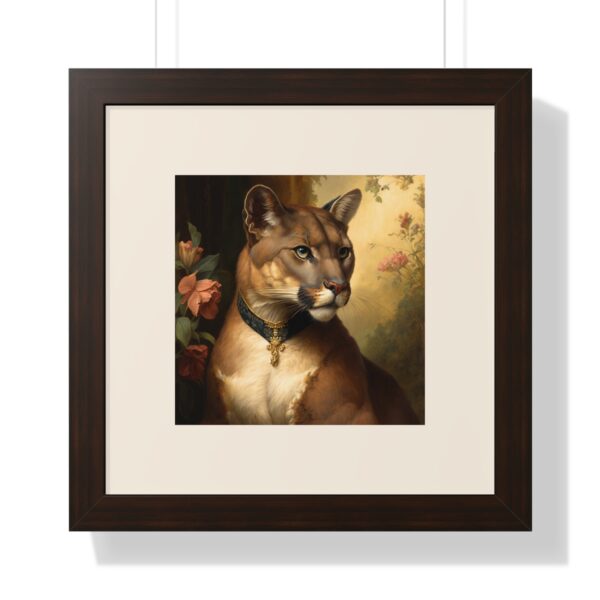 Vintage Wildlife Mountain Lion Framed Print