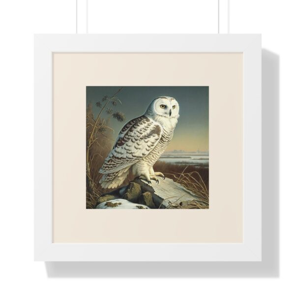 Vintage Wildlife Snowy Owl Framed Print