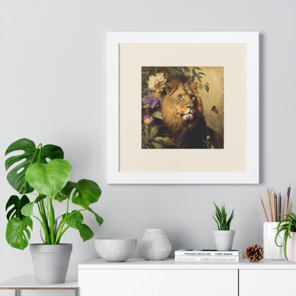 Vintage Wildlife African Lion Framed Print