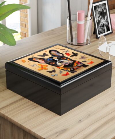 72880 109 400x480 - Mid-Century Modern French Bulldog Butterfies Art Print Gift and Jewelry Box