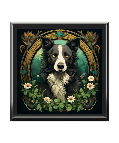 72880 72 400x480 - Art Nouveau Floral Border Collie Art Print Gift and Jewelry Box