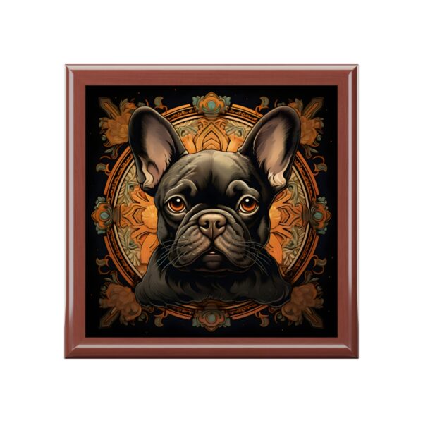 Art Nouveau Medallion French Bulldog Portrait Art Print Gift and Jewelry Box