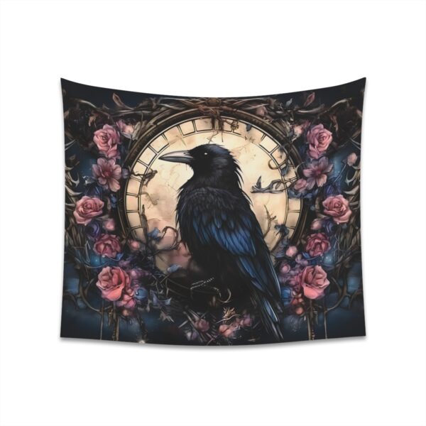 Gothic Raven & Roses Printed Wall Tapestry