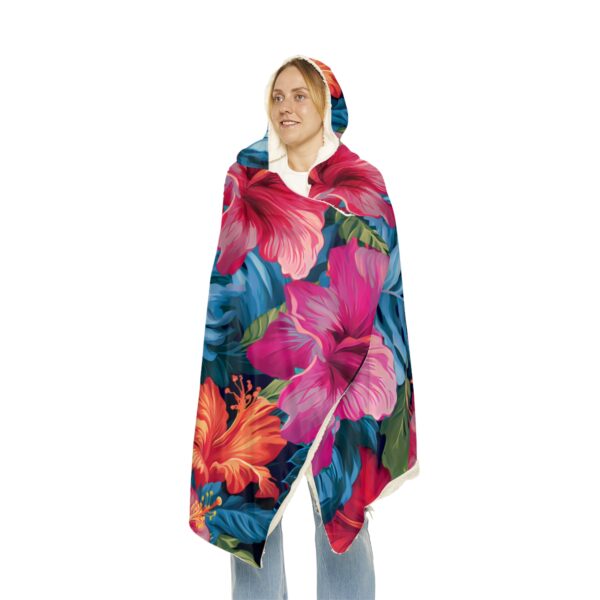 Hibiscus Flower Hoodie Blanket