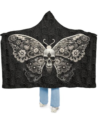 91883 63 400x480 - Death's Head Moth Hoodie Blanket - Sherpa or Micro-Fleece Options