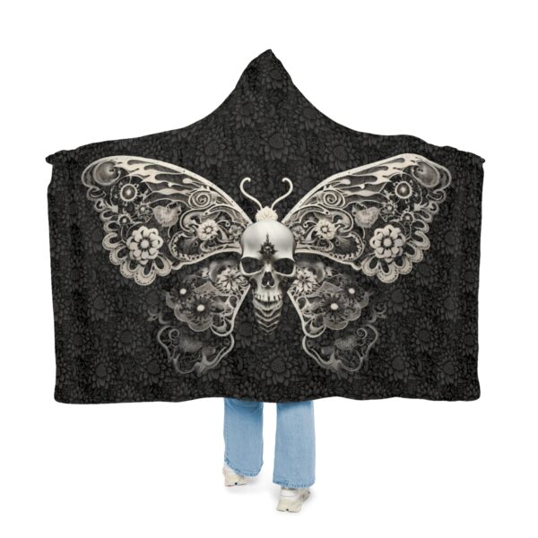 Death’s Head Moth Hoodie Blanket – Sherpa or Micro-Fleece Options
