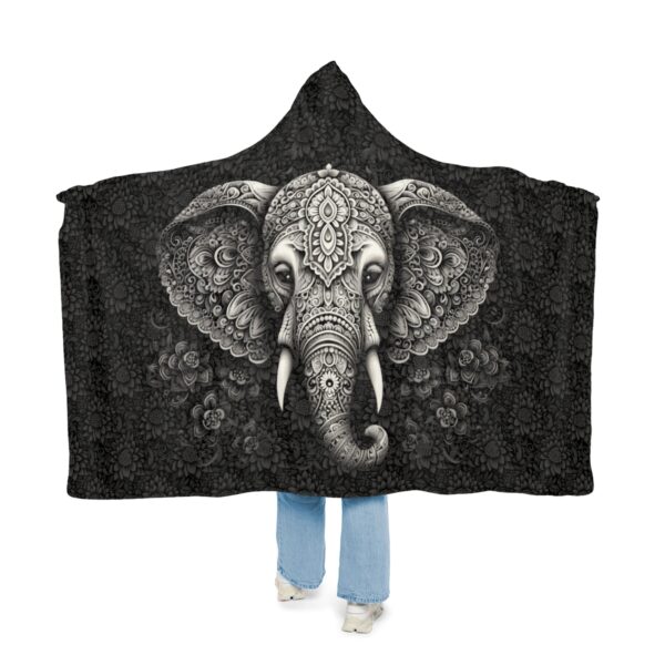 Elephant Mandala Hoodie Blanket – Sherpa or Micro-Fleece Options
