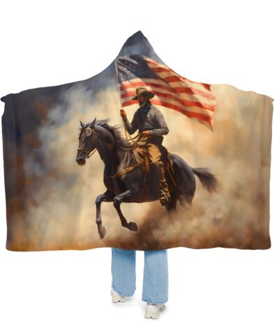 91883 87 400x480 - American Cowboy Hoodie Blanket - Sherpa or Micro-Fleece Options