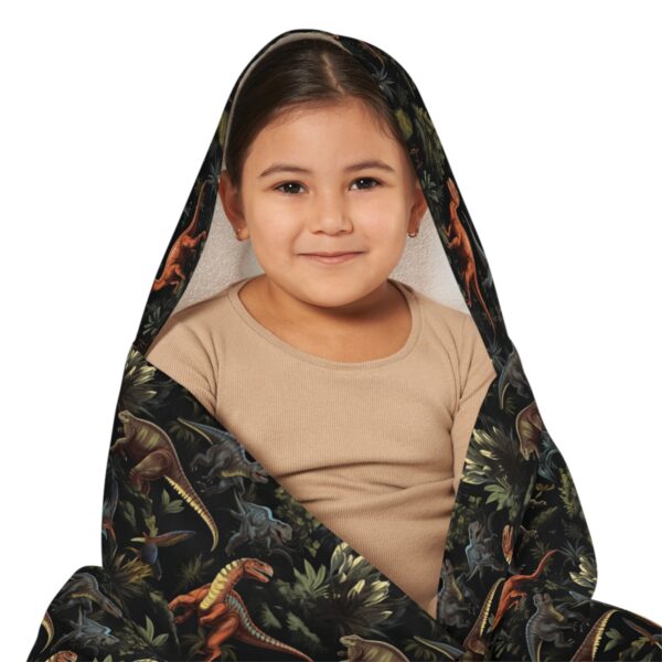 Kid’s Dinosaur Hoodie Blanket – Youth Hooded Towel