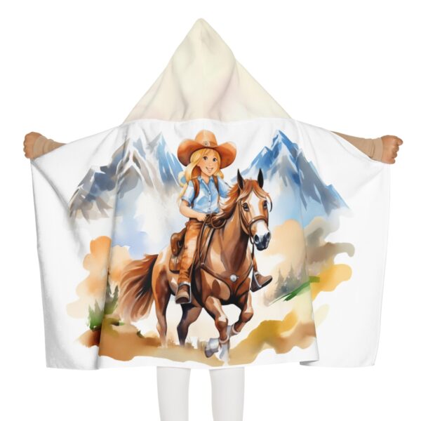 Western Cowgirl Hoodie Blanket – Kid’s Youth Hooded Towel
