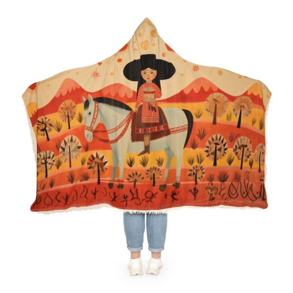 Folk Art Southwestern Cowgirl Hoodie Blanket