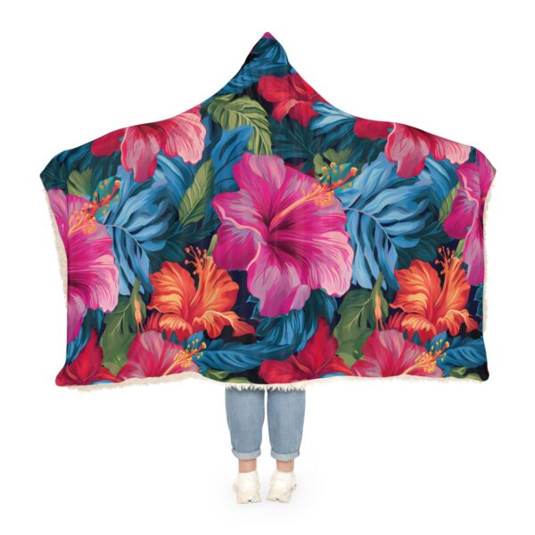 Hibiscus Flower Hoodie Blanket