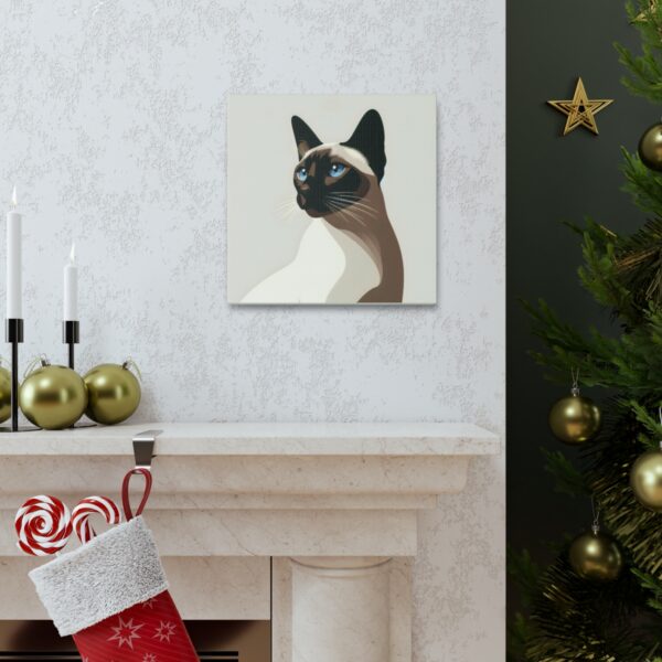 Minimalist Siamese Cat Wall Art on Canvas 🐱🖼️✨