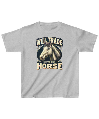 42514 34 400x480 - Kid's Horse Tee Shirt | Will Trade Sister for Horse Shirt | Gift for Horse Owner, Horse Gift, Horse Riding Shirt, Horse T-Shirt, Horse Lover Shirt,