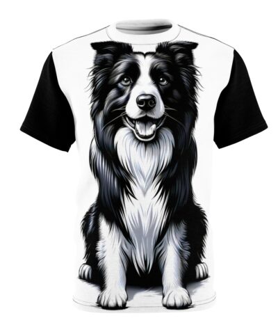 43108 21 400x480 - Border Collie Sitting T-Shirt - Unique Border Collie Lover Gift for Collie Mom and Rough Collie Dad