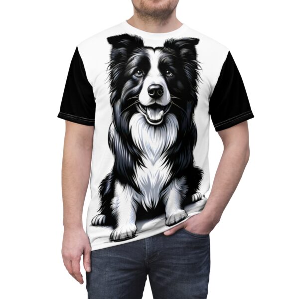 Border Collie Sitting T-Shirt – Unique Border Collie Lover Gift for Collie Mom and Rough Collie Dad