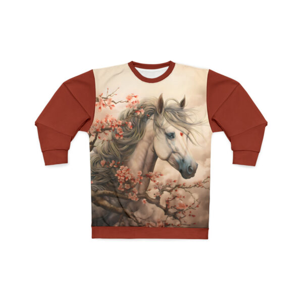 Cherry Blossom Horse Pullover Sweatshirt