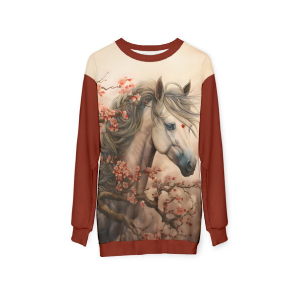 Cherry Blossom Horse Pullover Sweatshirt
