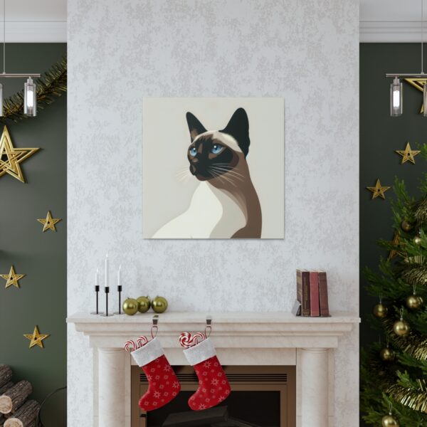 Minimalist Siamese Cat Wall Art on Canvas 🐱🖼️✨