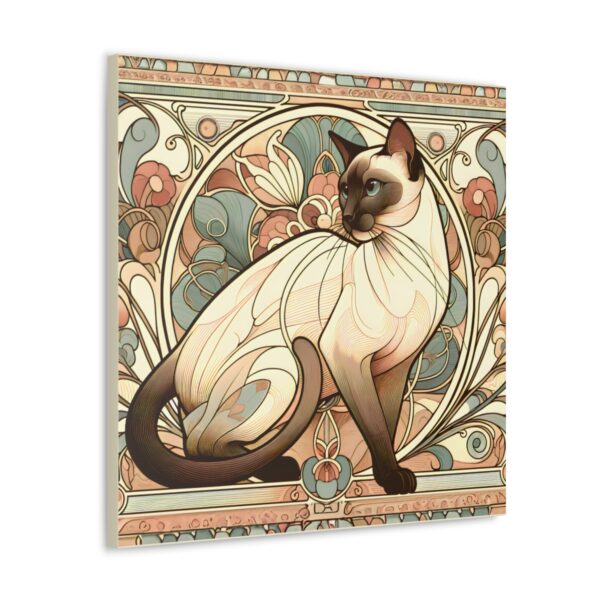 Art Nouveau Siamese Cat Wall Art on Canvas 🐱🎨🖼️