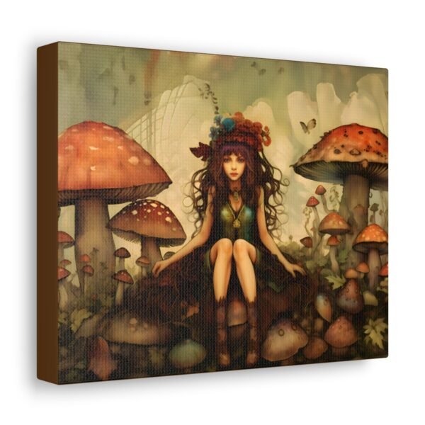Vintage Fairy & Mushroom Canvas Art Print