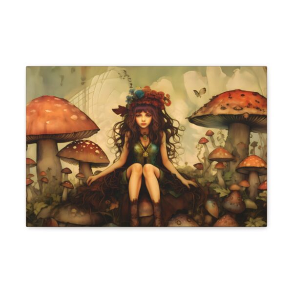 Vintage Fairy & Mushroom Canvas Art Print