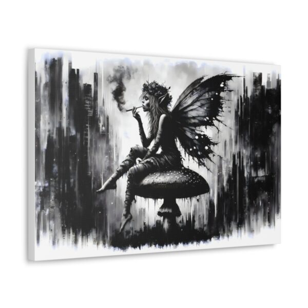 Mystical Repose – Grunge Fairy & Mushroom Canvas Art Print