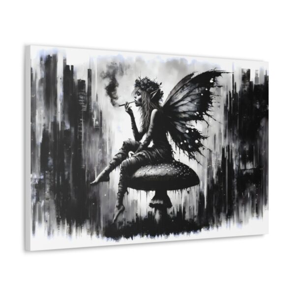 Mystical Repose – Grunge Fairy & Mushroom Canvas Art Print