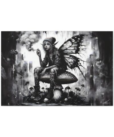 75777 64 400x480 - Toadstool Contemplation - Grunge Fairy & Mushroom Canvas Art Print