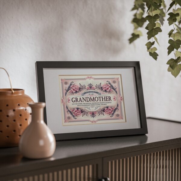 Celebrate the Newest Grandmother with a Heartfelt Gift: The Official Grandmother Framed Certificate!