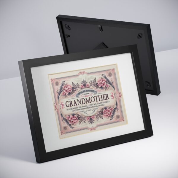 Celebrate the Newest Grandmother with a Heartfelt Gift: The Official Grandmother Framed Certificate!