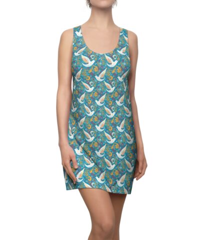 43001 400x480 - BOHO Peace Dove Pattern Floral Women's Racerback Dress