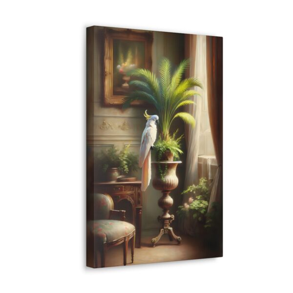 Vintage French Cockatoo Art Print on Canvas