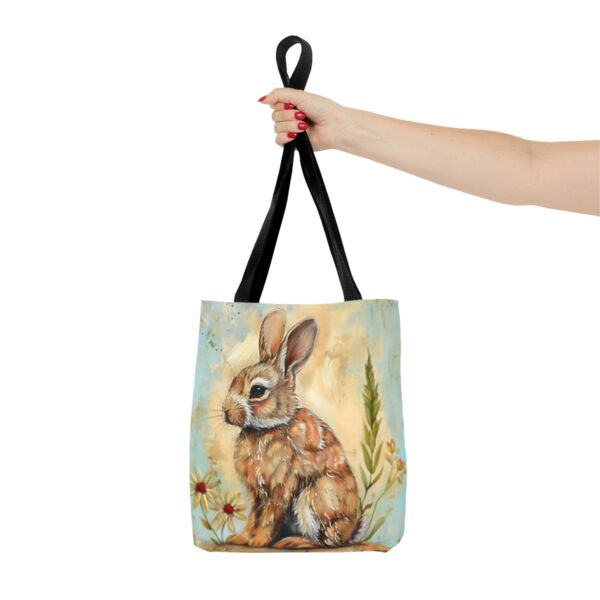 Vintage Folk Art Baby Rabbit Tote Bag