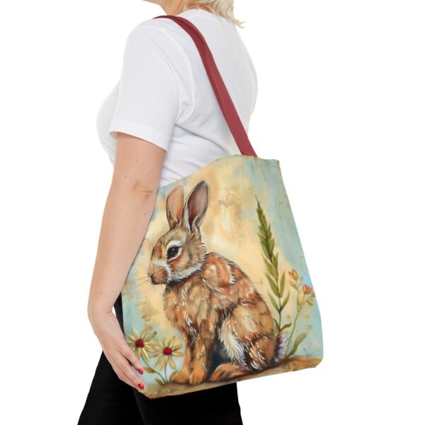 Vintage Folk Art Baby Rabbit Tote Bag