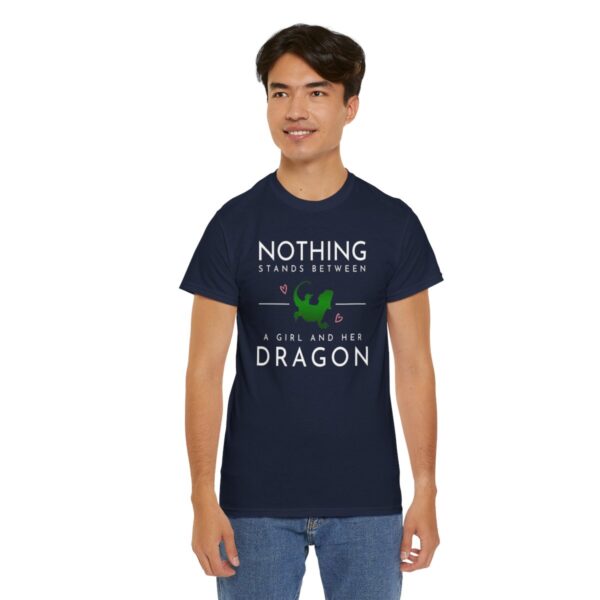Nothing Stand Between a Girl and Her Dragon Heavy Cotton Tee