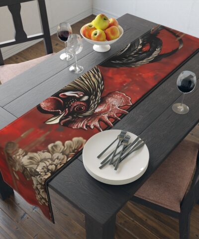 79530 3 400x480 - Rustic Farmhouse Red Rooster Table Runner (Cotton or Poly)