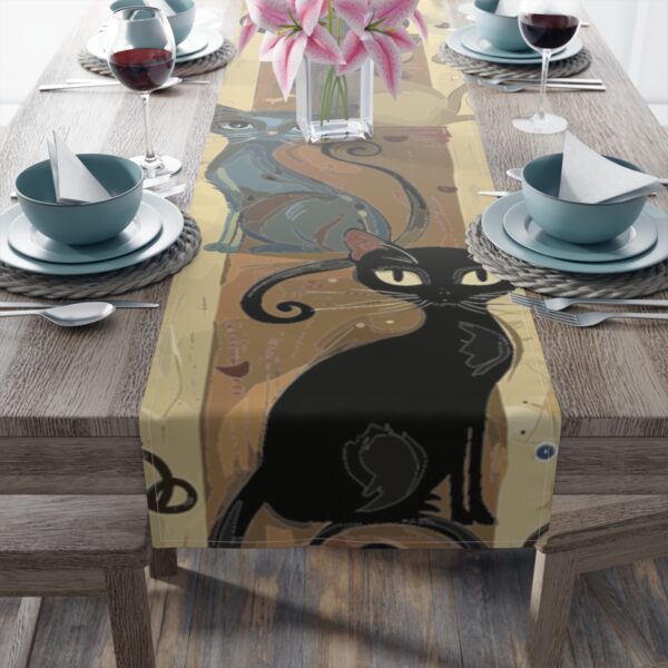 Folk Art Siamese Cats Table Runner – 16″ x 72″ and 16″ x 90″