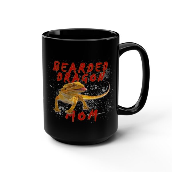 Bearded Dragon Mom Black Mug, 15oz